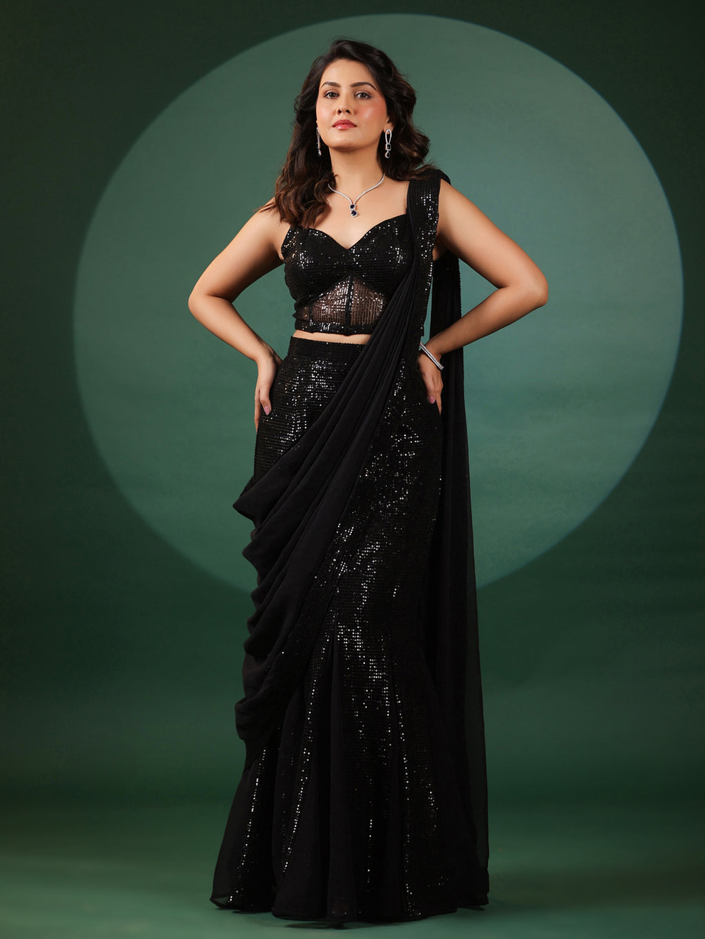 Eclipse Pre Draped Saree with Blouse