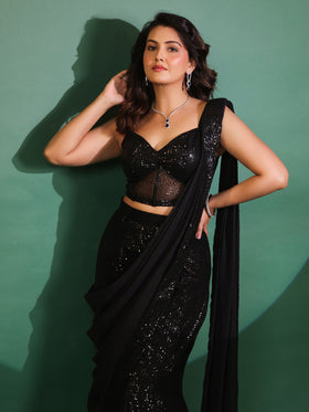 Eclipse Pre Draped Saree with Blouse