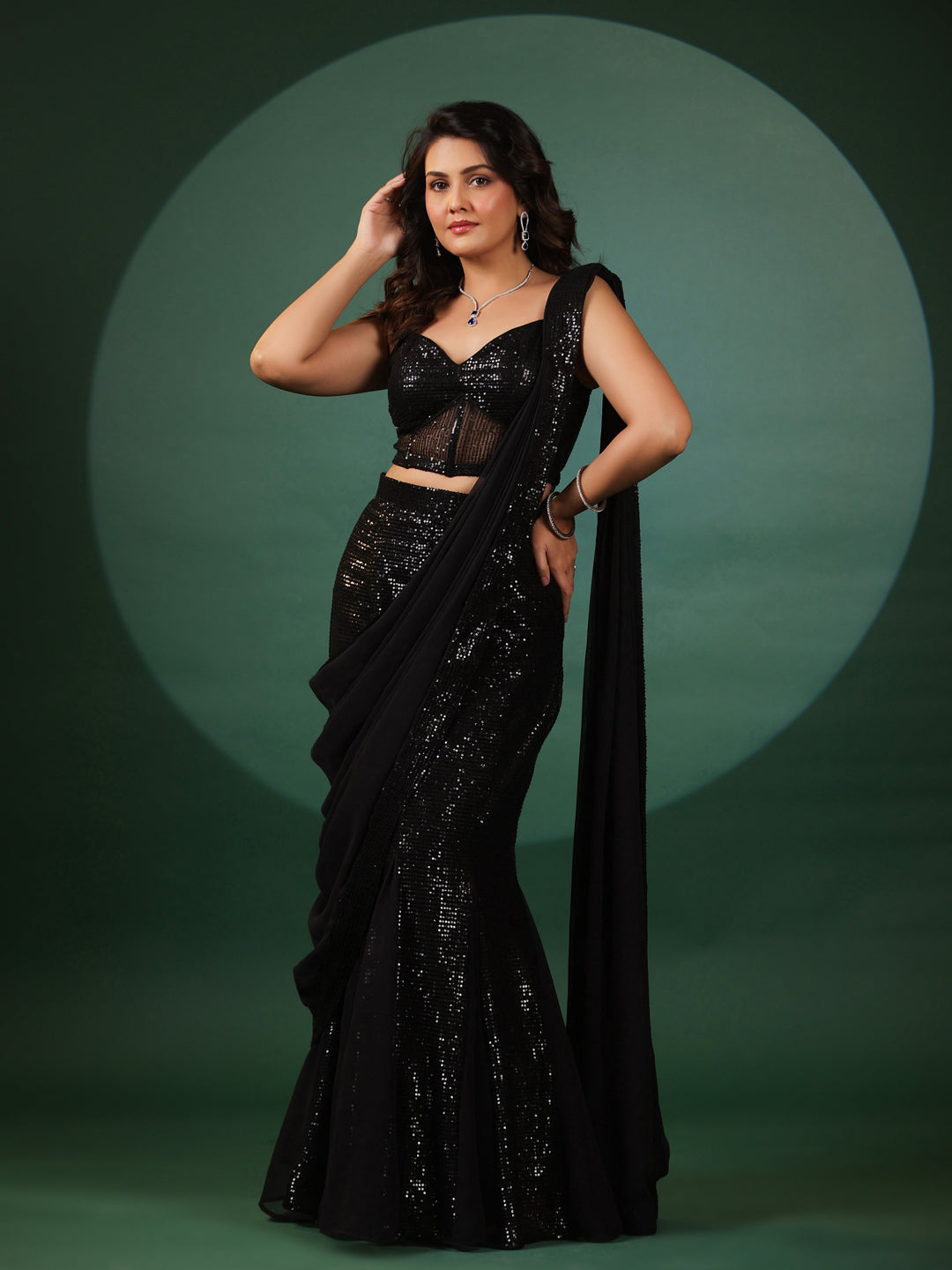 Eclipse Pre Draped Saree with Blouse