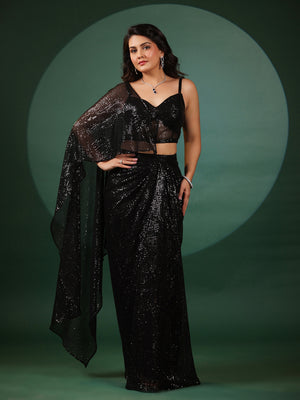 Eclipse Dazzling Pre Draped Saree with Blouse