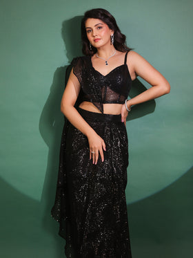 Eclipse Dazzling Pre Draped Saree with Blouse