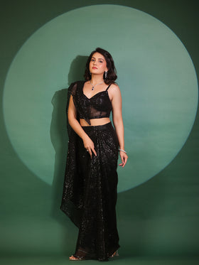 Eclipse Dazzling Pre Draped Saree with Blouse