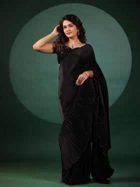 Eclipse Pleated Pre Draped Saree with Blouse