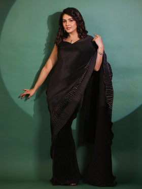 Eclipse Pleated Pre Draped Saree with Blouse