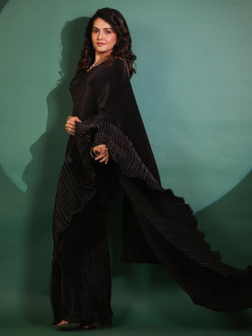 Eclipse Pleated Pre Draped Saree with Blouse