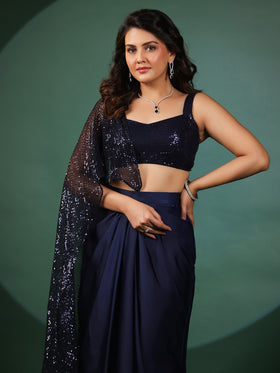 Sapphire Dazzling Pre Draped Saree with Blouse