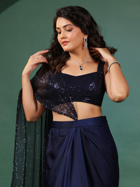 Sapphire Dazzling Pre Draped Saree with Blouse