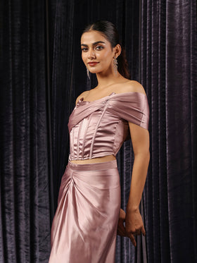 Rose Pink Corset Wrap Top