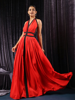 Vermilion Eclipse Accent Gown