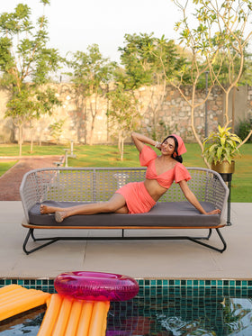 Tangerine Top & Skirt Set