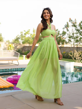 Fresh Lime Top & Skirt Set