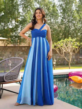 Shades of Blue Maxi Dress