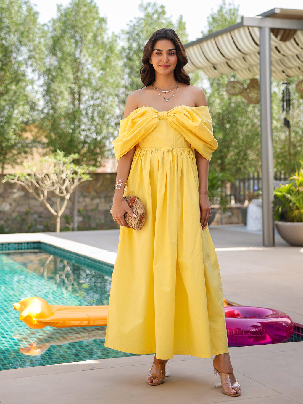 Sunshine Yellow Off Shoulder Corset Dress