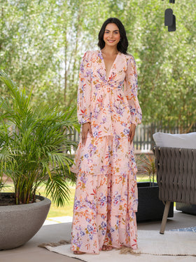 Botanical Bloom Tiered Maxi Dress