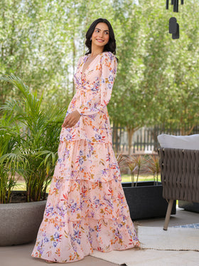 Botanical Bloom Tiered Maxi Dress