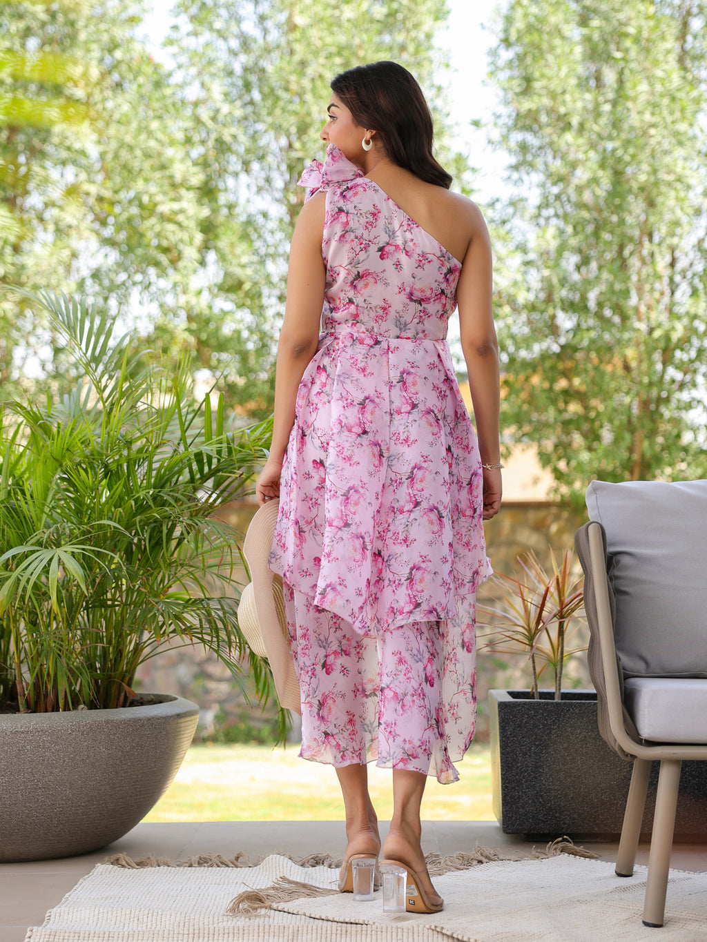 Blush Bloom Asymmetric Dress