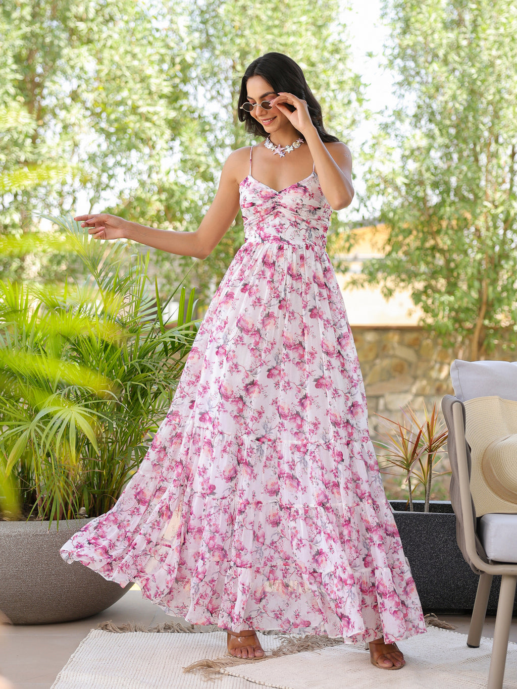 Snow Bloom Long Dress