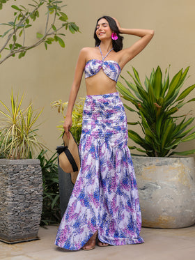 Lavender Bloom Top & Skirt Set