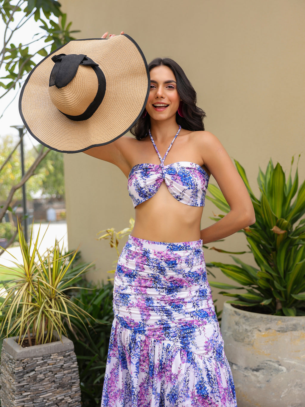 Lavender Bloom Top & Skirt Set