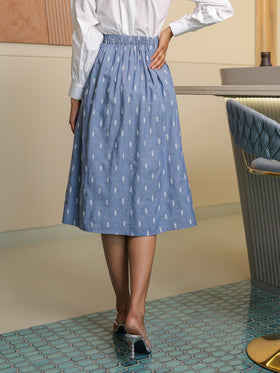 Embroidered Denim Skirt