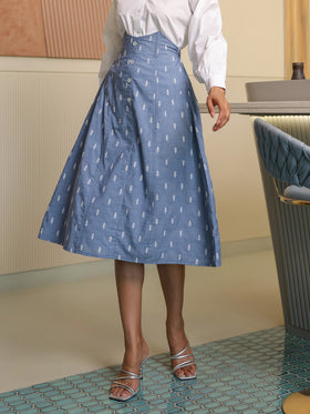 Embroidered Denim Skirt