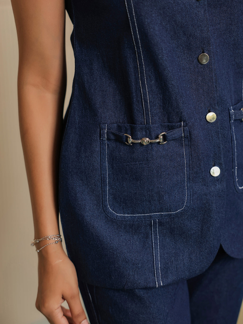 Denim Top & Trousers Set