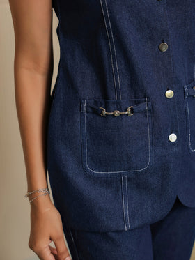 Denim Top & Trousers Set