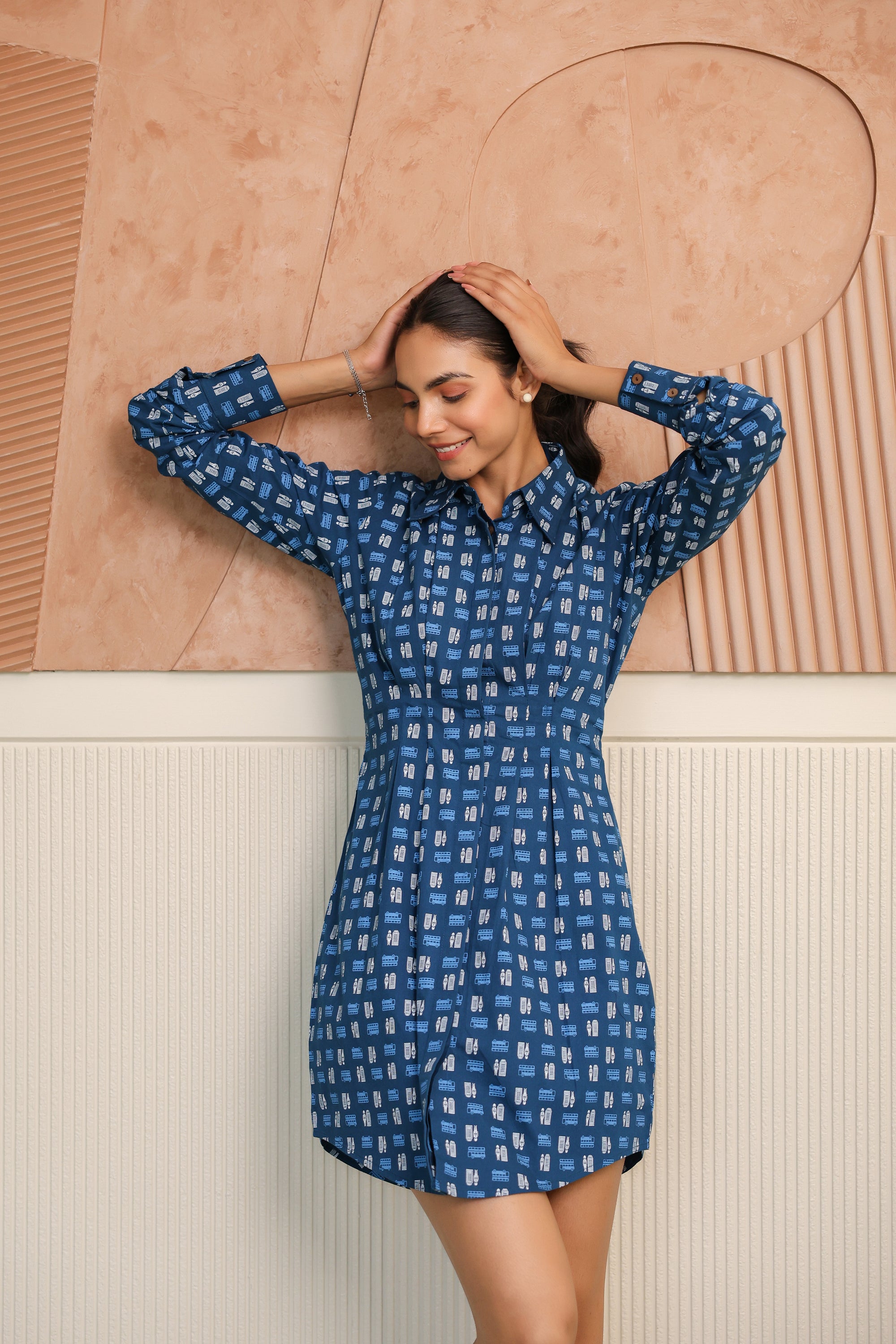 Indigo Bot Shirt Dress