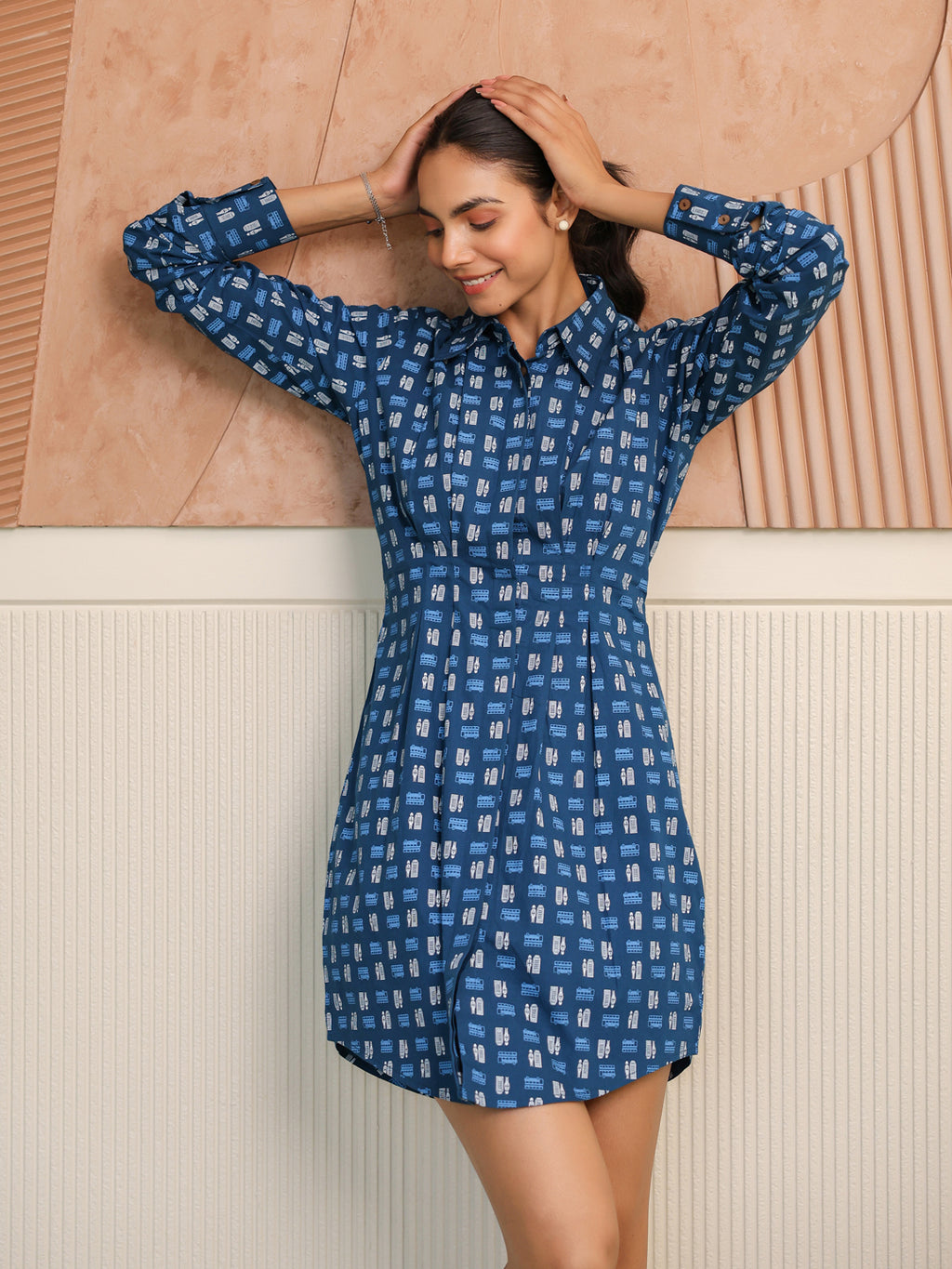 Indigo Bot Shirt Dress