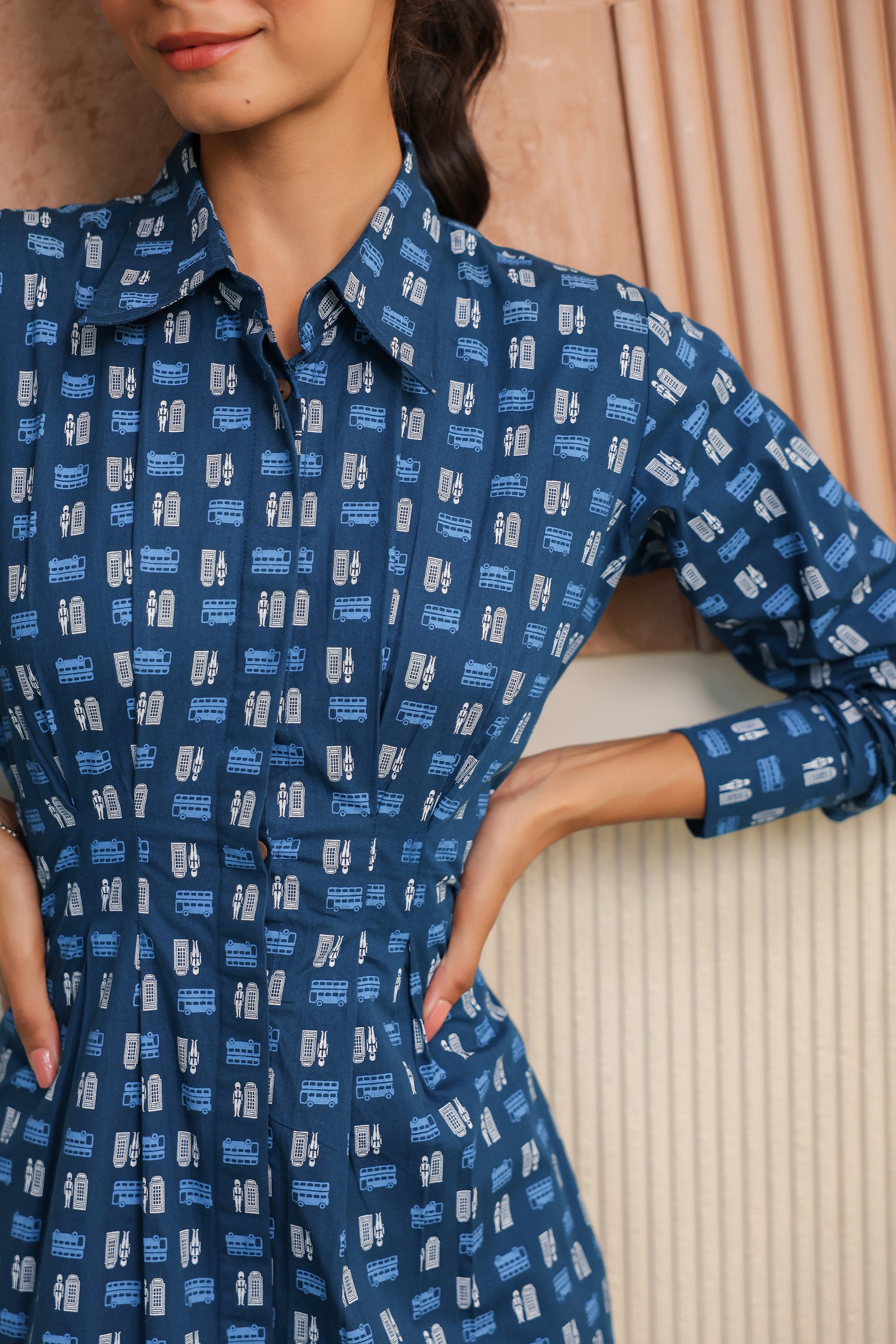 Indigo Bot Shirt Dress