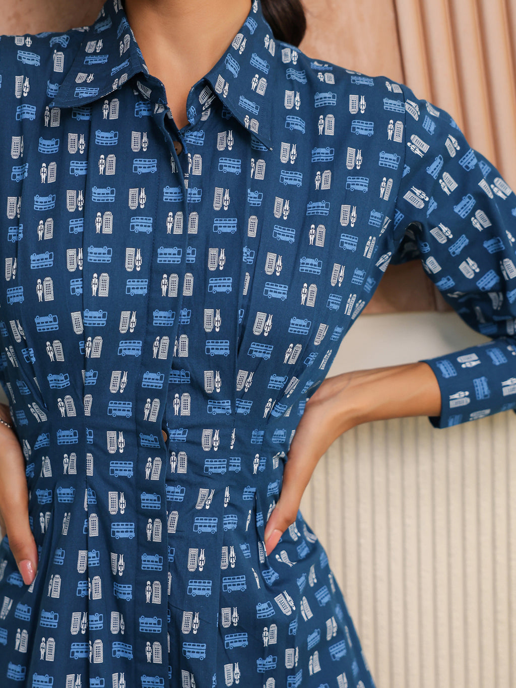 Indigo Bot Shirt Dress