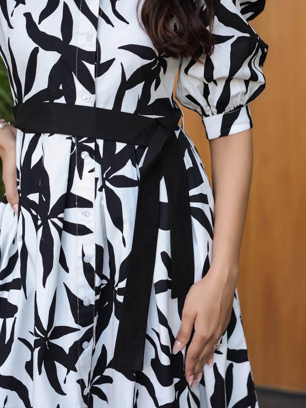 Mono Bloom Shirt Dress