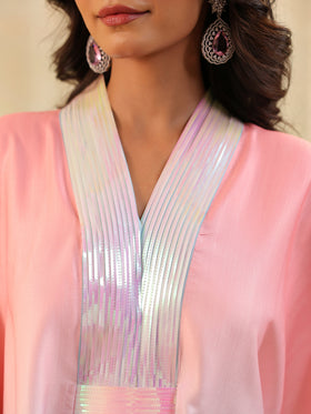 Cyan Ombre Embellished Cape