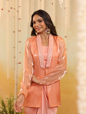 Peach Sorbet Embellished Three-Piece Set