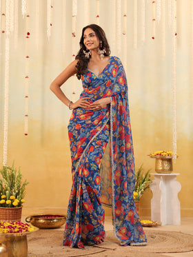 Carnival Bloom Embellished Draped Saree