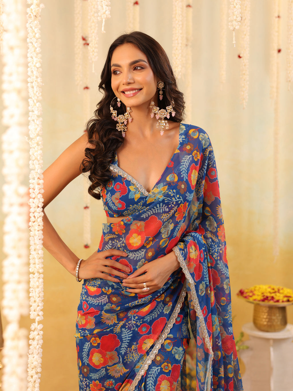 Carnival Bloom Embellished Draped Saree
