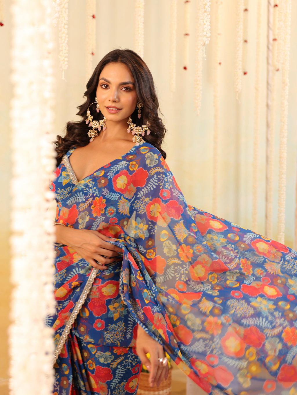 Carnival Bloom Embellished Draped Saree