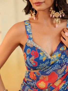 Carnival Bloom Embellished Draped Saree