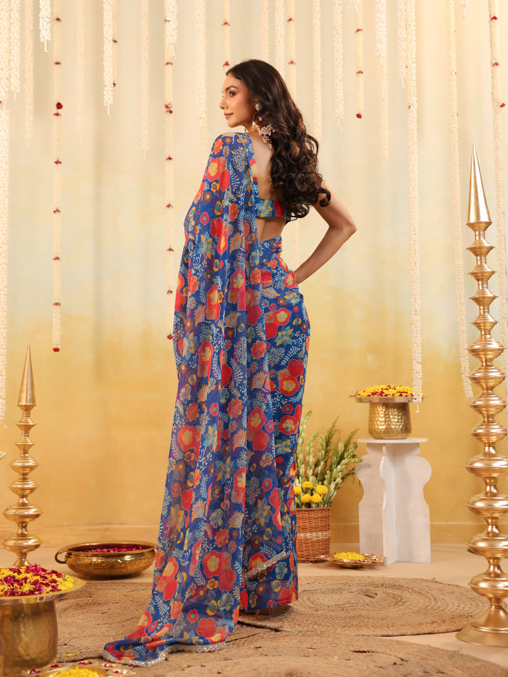 Carnival Bloom Embellished Draped Saree