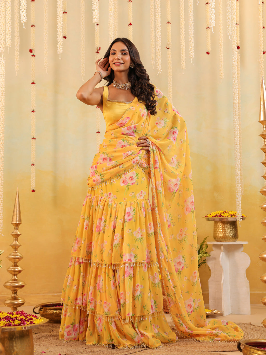 Sunlit Garden Embellished Draped Saree