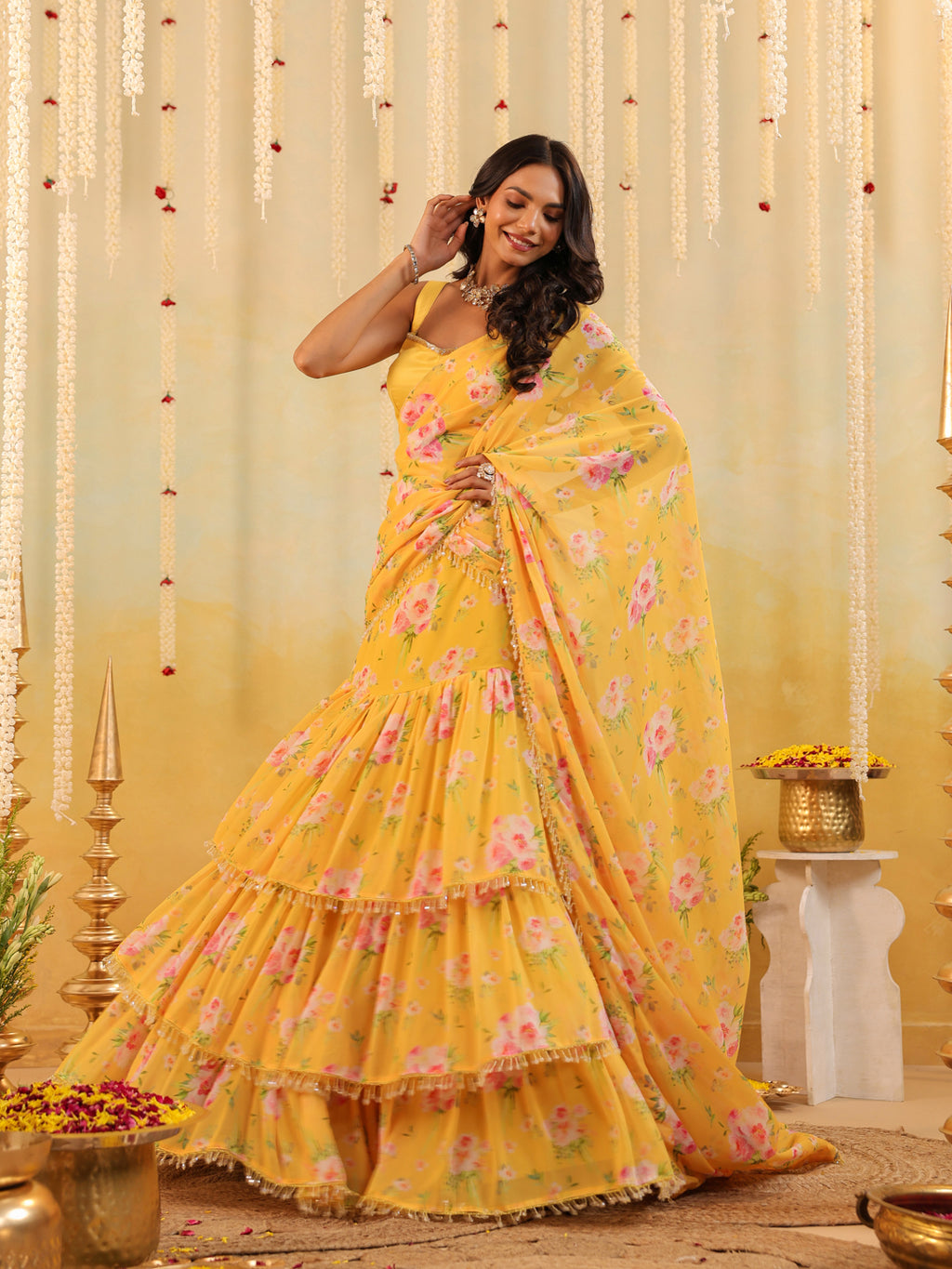 Sunlit Garden Embellished Draped Saree