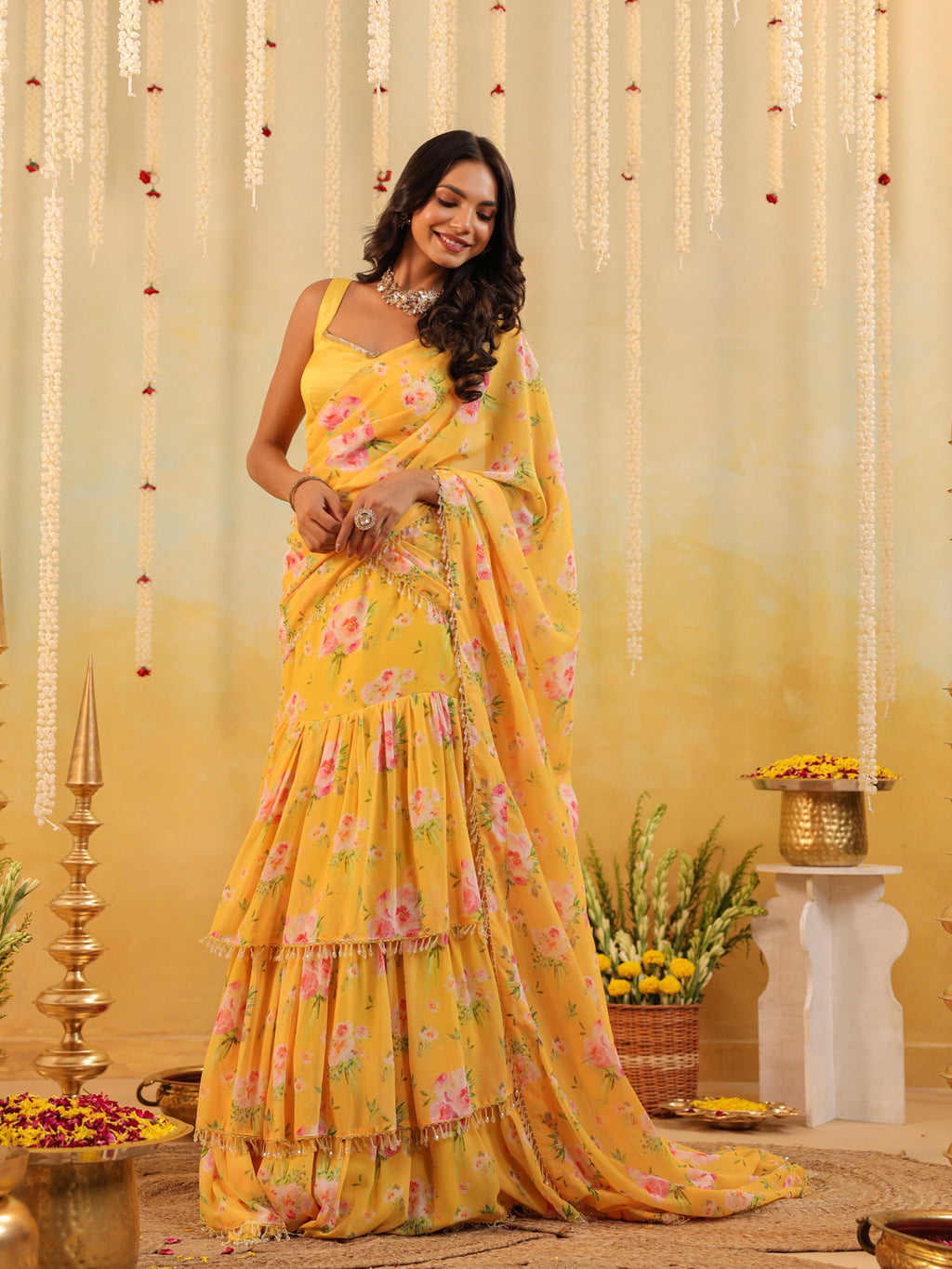 Sunlit Garden Embellished Draped Saree