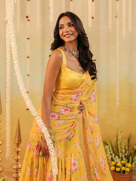 Sunlit Garden Embellished Draped Saree