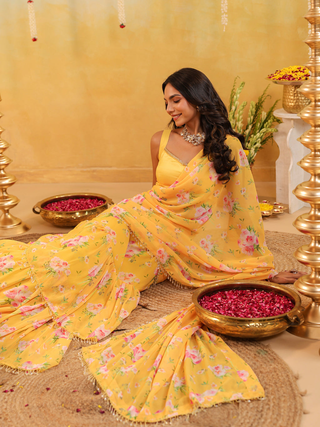 Sunlit Garden Embellished Draped Saree