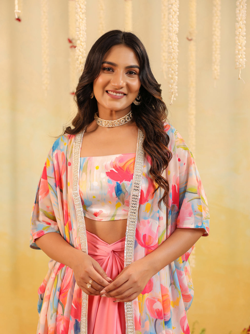 Pastel Tulip Embellished Three Piece Set