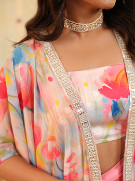 Pastel Tulip Embellished Three Piece Set