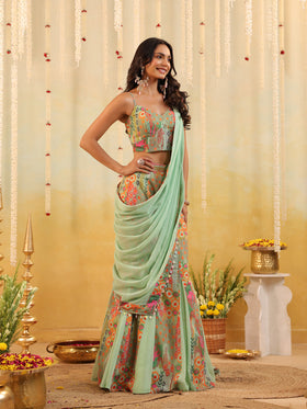 Pop Mirage Embellished Draped Saree