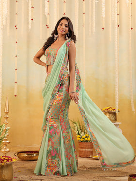 Pop Mirage Embellished Draped Saree