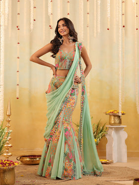 Pop Mirage Embellished Draped Saree