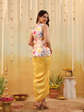 Garden Tulip Embellished Jacket Skirt Set